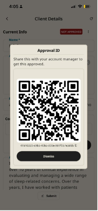 Client Profile Approval ID